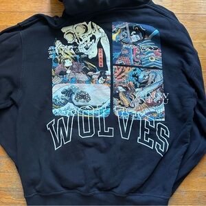 Darc Sport Wolves Black Bushido Hoodie Size Large